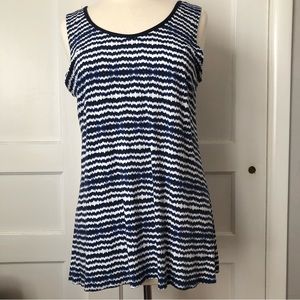 Salaam blue/white knit tank size xl